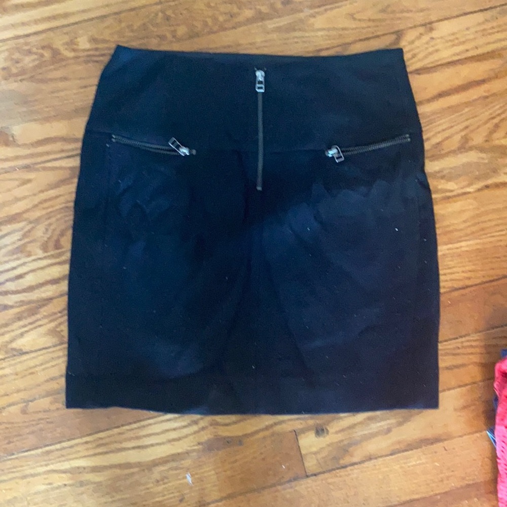 Zara black zip front skirt
